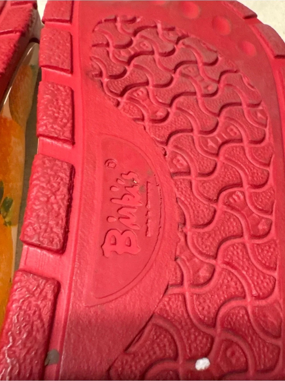Birkenstock Yellow Fruit-Print Triple Strap Sandals with Red Footbed